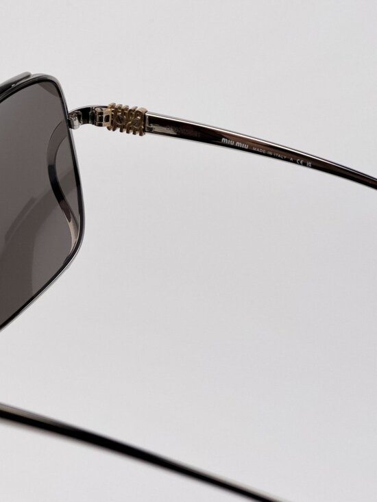 Miu Miu Women’s Sunglasses – Silver Grey Pilot (MUA55S 1BC80Q) – New & Authentic main image 11